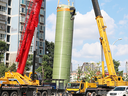 明珠泵業(yè)——地鐵下穿隧道一體化預(yù)制泵站吊裝現(xiàn)場(chǎng)！